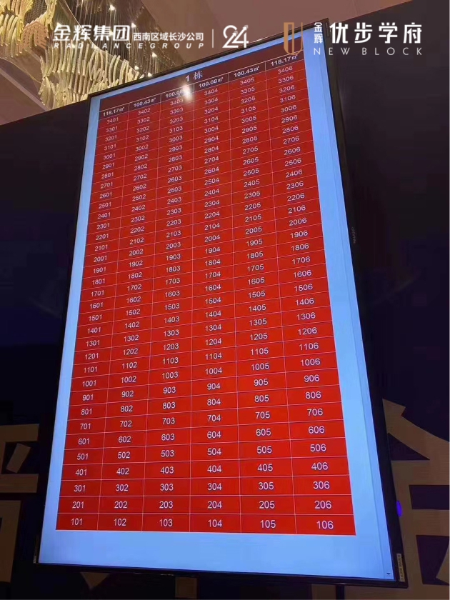 金輝集團(tuán)項目1#棟完美售罄銷控表